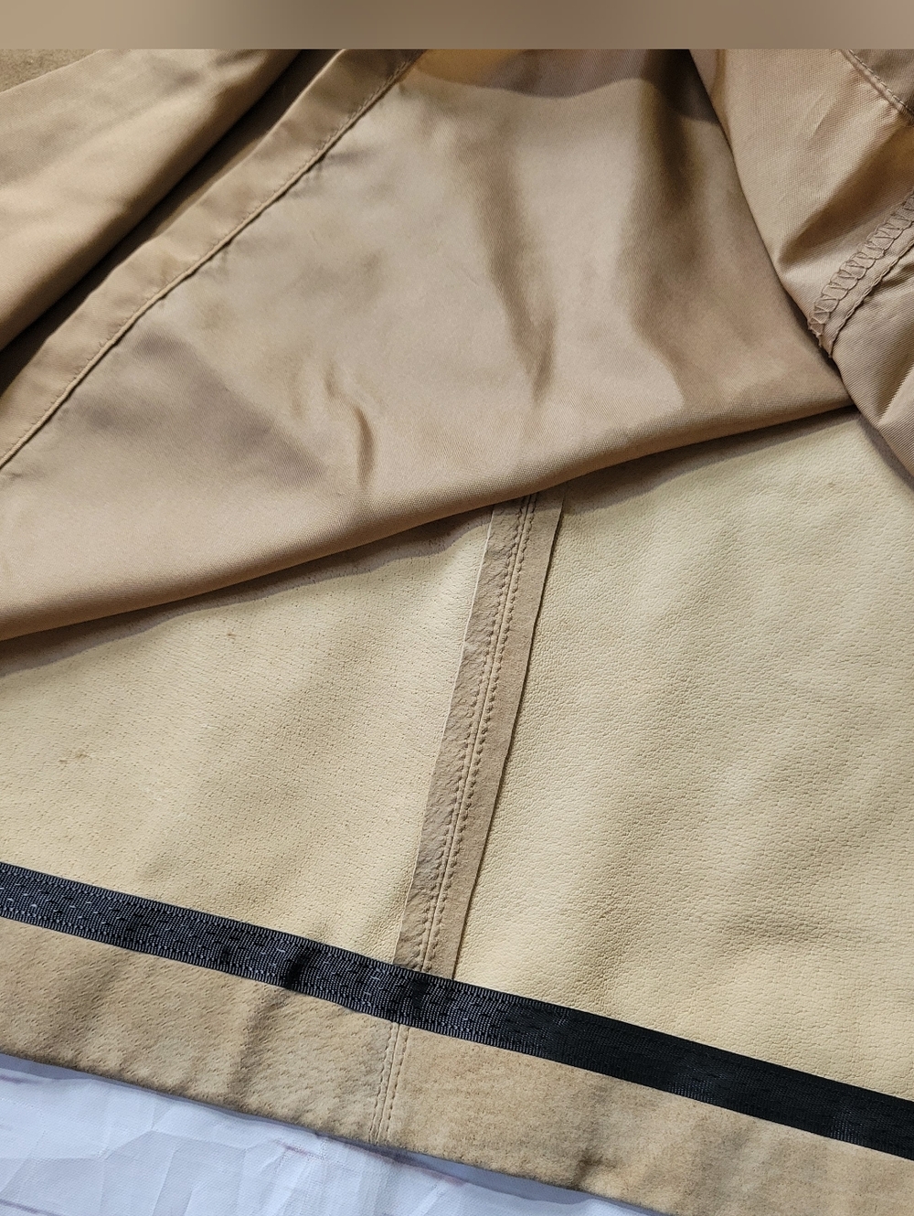 Vintage Lord & Taylor 100% Suede Leather Maxi Skirt Beige/Tan Fully Line Size 10 - Picture 8 of 9